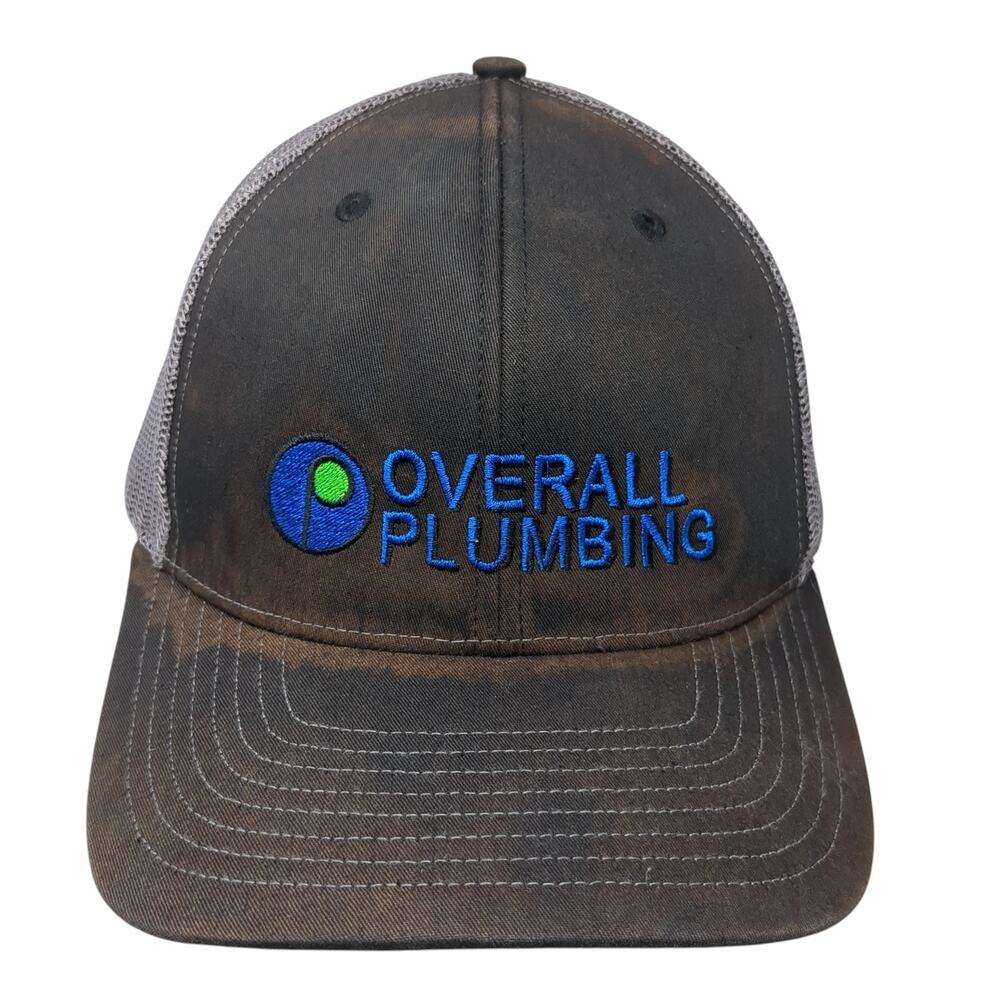 Overall Plumbing Snapback Trucker Hat Black One Size Adjustable Richardson